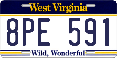 WV license plate 8PE591