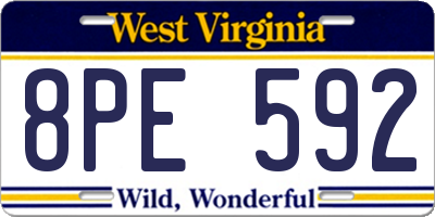 WV license plate 8PE592