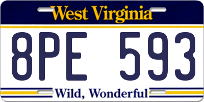 WV license plate 8PE593