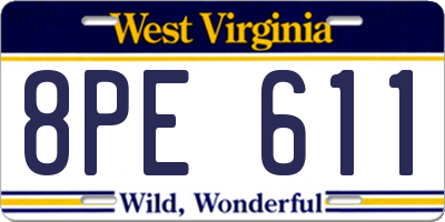WV license plate 8PE611