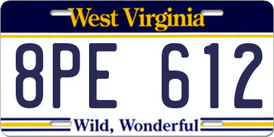 WV license plate 8PE612