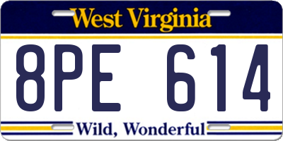 WV license plate 8PE614