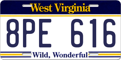 WV license plate 8PE616