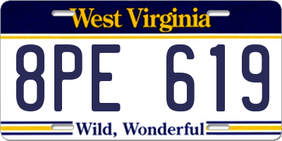 WV license plate 8PE619