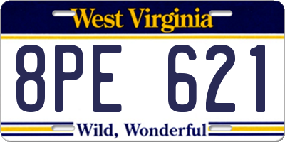 WV license plate 8PE621