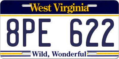 WV license plate 8PE622