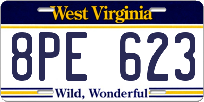 WV license plate 8PE623