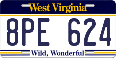 WV license plate 8PE624