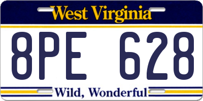 WV license plate 8PE628