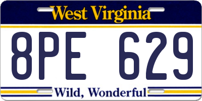 WV license plate 8PE629