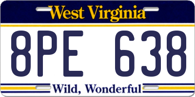 WV license plate 8PE638