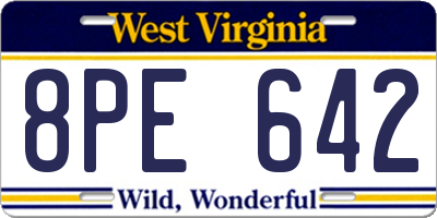 WV license plate 8PE642