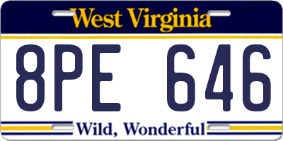WV license plate 8PE646