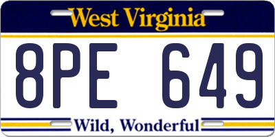 WV license plate 8PE649