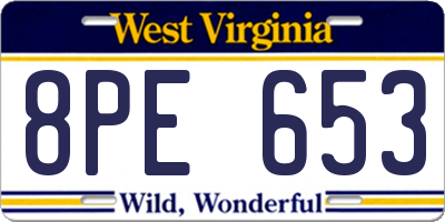 WV license plate 8PE653