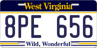 WV license plate 8PE656