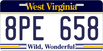 WV license plate 8PE658
