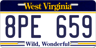 WV license plate 8PE659