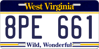 WV license plate 8PE661