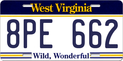 WV license plate 8PE662