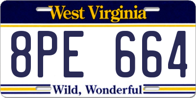 WV license plate 8PE664