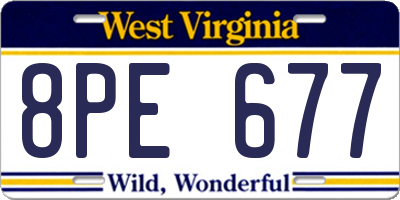 WV license plate 8PE677