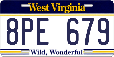 WV license plate 8PE679