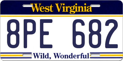WV license plate 8PE682