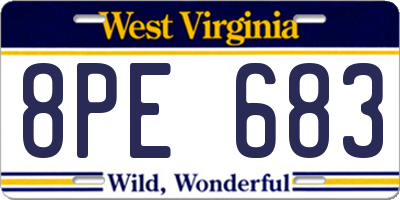 WV license plate 8PE683