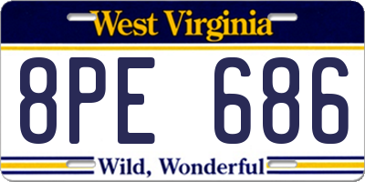 WV license plate 8PE686