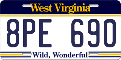 WV license plate 8PE690