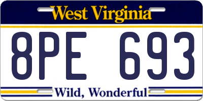 WV license plate 8PE693