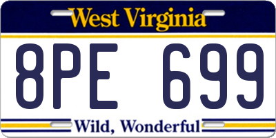 WV license plate 8PE699