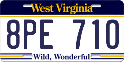 WV license plate 8PE710