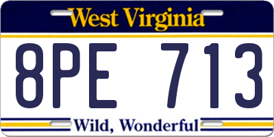 WV license plate 8PE713
