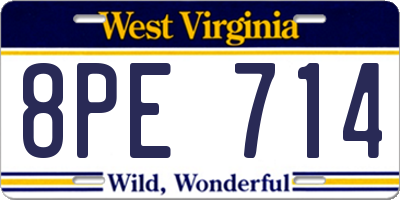 WV license plate 8PE714