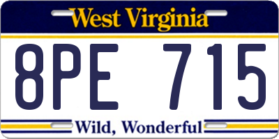 WV license plate 8PE715
