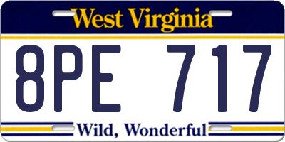 WV license plate 8PE717