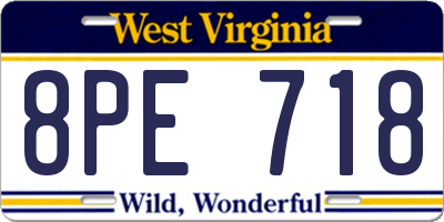 WV license plate 8PE718
