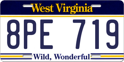 WV license plate 8PE719