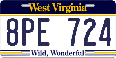 WV license plate 8PE724