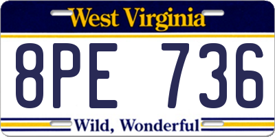 WV license plate 8PE736