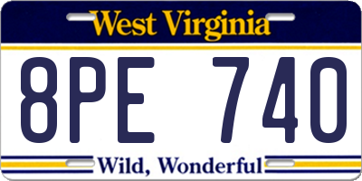 WV license plate 8PE740