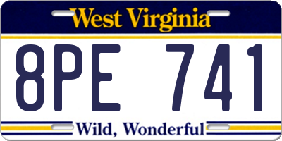WV license plate 8PE741