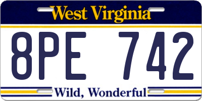 WV license plate 8PE742