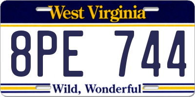 WV license plate 8PE744