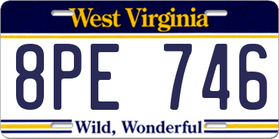 WV license plate 8PE746