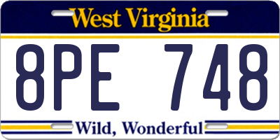 WV license plate 8PE748