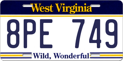WV license plate 8PE749