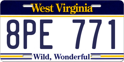 WV license plate 8PE771